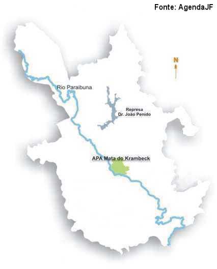 Mapa com a localização da Mata do Krambeck